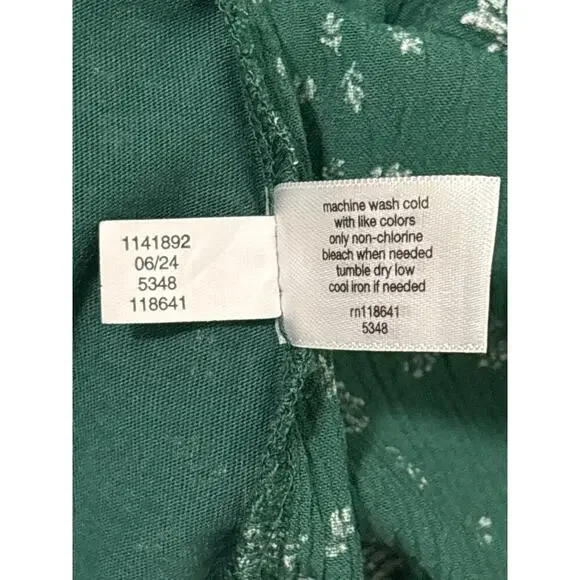 Lane Bryant top 3/4 sleeves V-neck green leaves size 14/16 spring school casual - Picture 9 of 9